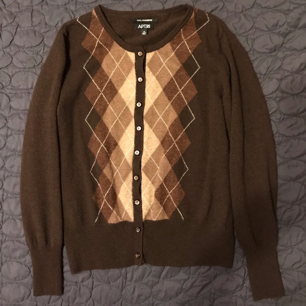 Apt 9 XL brown cashmere cardigan